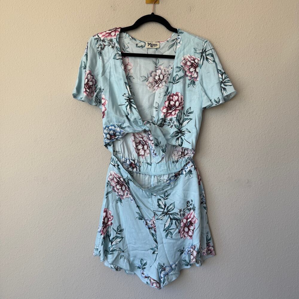 Show Me Your Mumu Riviera Tie Front Romper in Wildflower Breeze Size S - Picture 2 of 5